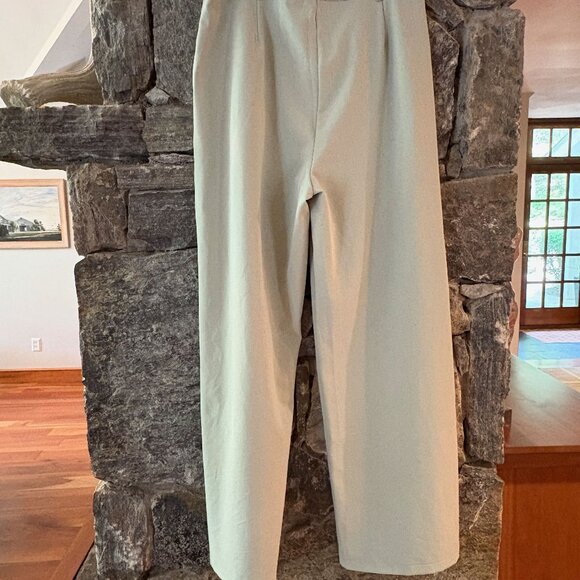 PRINCESS POLLY WIDE LEG TAYLORED PANTS TROUSERS SZ 12; PALE SAGE GREEN, LIKE NEW - Picture 3 of 4